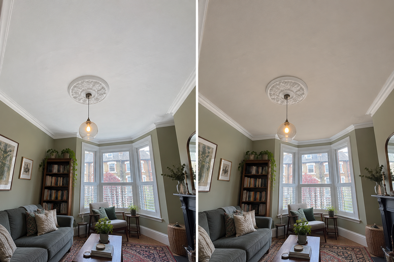 DRENCH™ All In One Paint — Soft Greige customer project — before and after