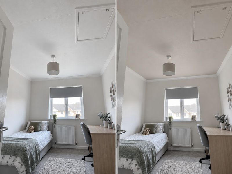 DRENCH™ All In One Paint — Soft Greige customer project — before and after