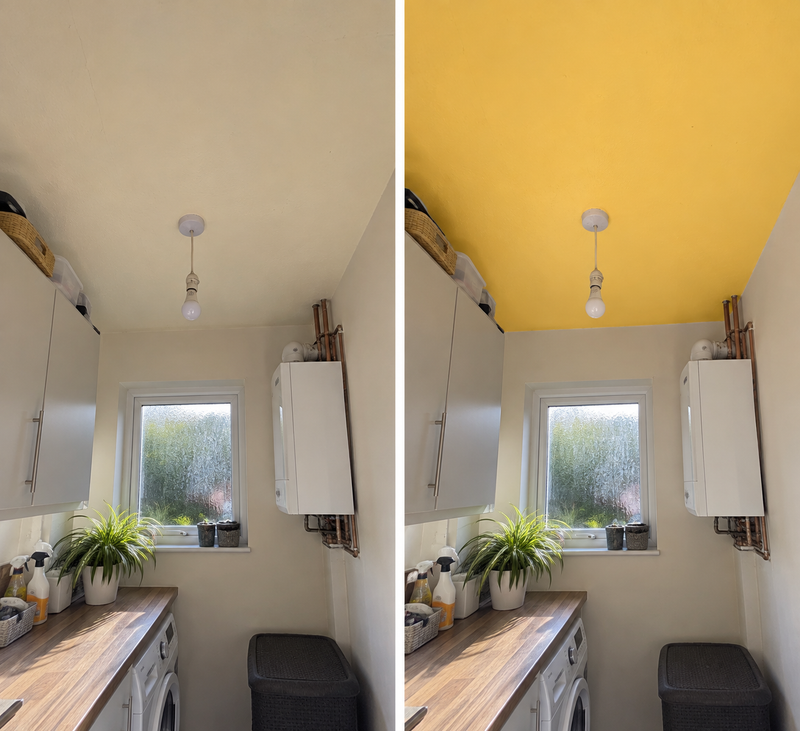 DRENCH™ All In One Paint — Dandelion Yellow customer project — before and after