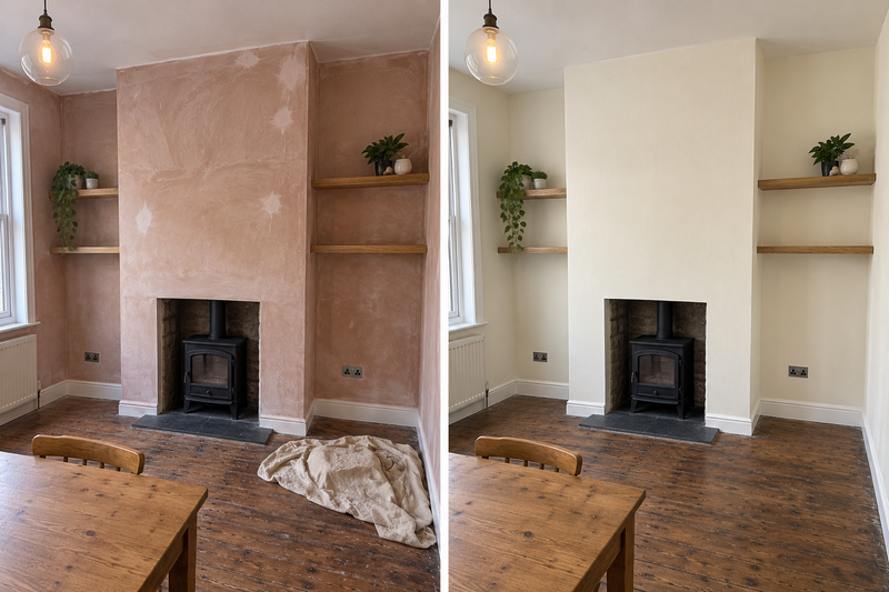DRENCH™ All In One Paint — Old School White customer project — before and after