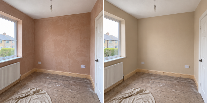 DRENCH™ All In One Paint — Sand Dune customer project — before and after