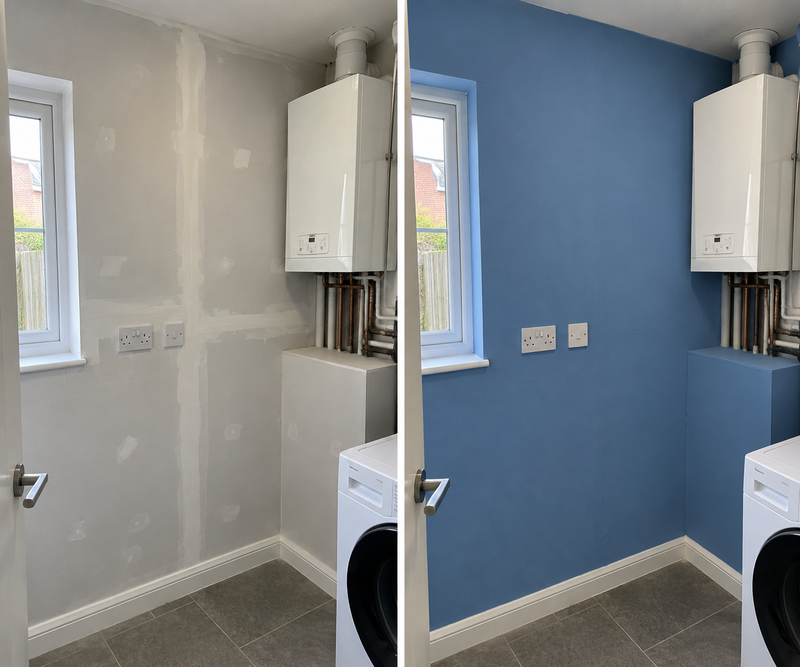 DRENCH™ All In One Paint — Ocean Blue customer project — before and after