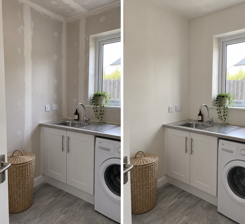 DRENCH™ All In One Paint — Sahara Stone customer project — before and after