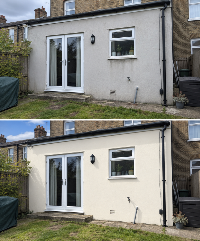 DRENCH™ All In One Paint — Old School White customer project — before and after