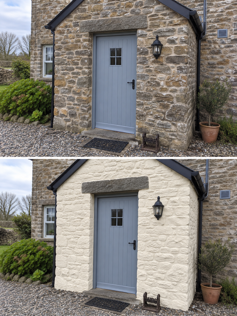 DRENCH™ All In One Paint — Old School White customer project — before and after