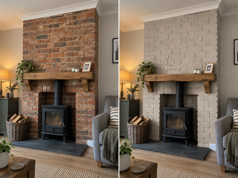 DRENCH™ All In One Paint — Soft Greige customer project — before and after