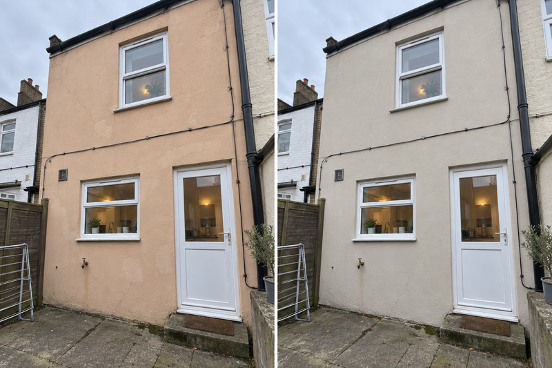 DRENCH™ All In One Paint — Soft Greige customer project — before and after