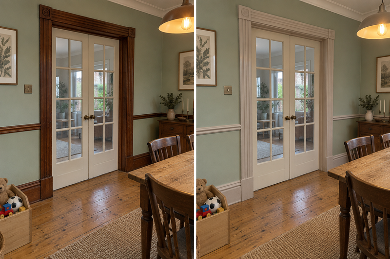 DRENCH™ All In One Paint — Soft Greige customer project — before and after