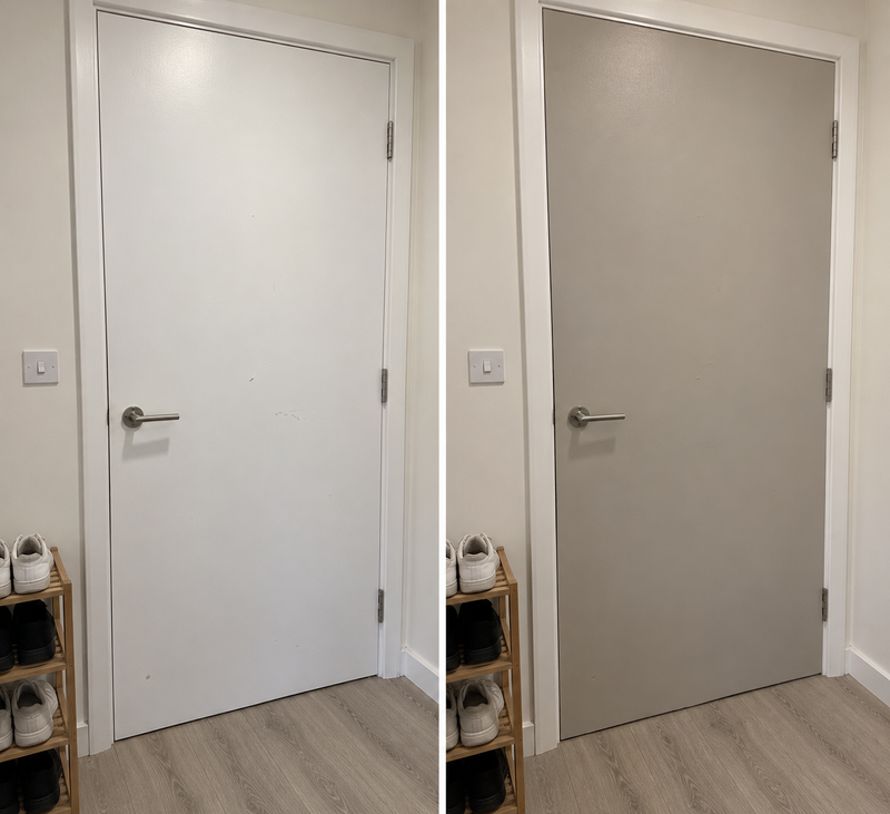 DRENCH™ All In One Paint — Natural Greige customer project — before and after