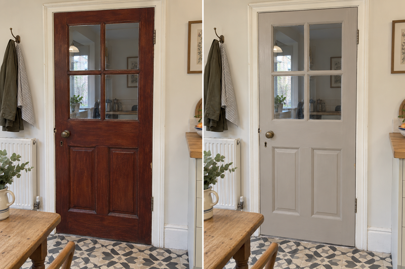 DRENCH™ All In One Paint — Soft Greige customer project — before and after