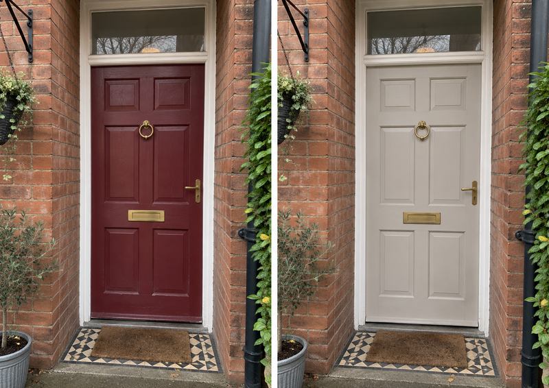 DRENCH™ All In One Paint — Soft Greige customer project — before and after
