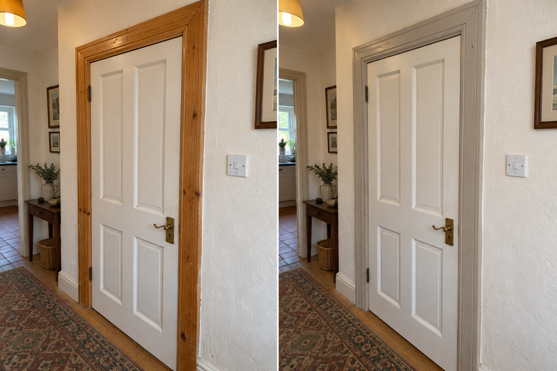 DRENCH™ All In One Paint — Soft Greige customer project — before and after