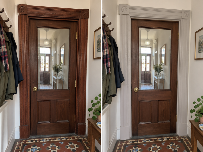 DRENCH™ All In One Paint — Soft Greige customer project — before and after