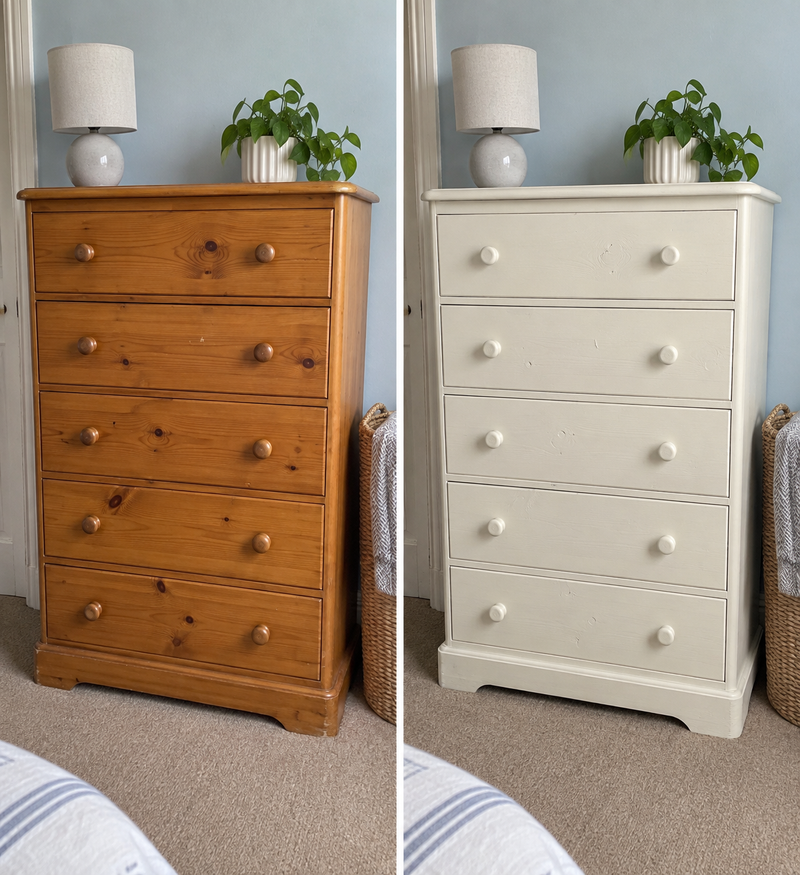 DRENCH™ All In One Paint — Old School White customer project — before and after