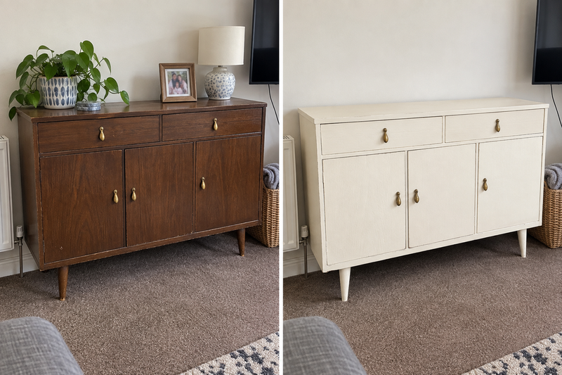 DRENCH™ All In One Paint — Old School White customer project — before and after