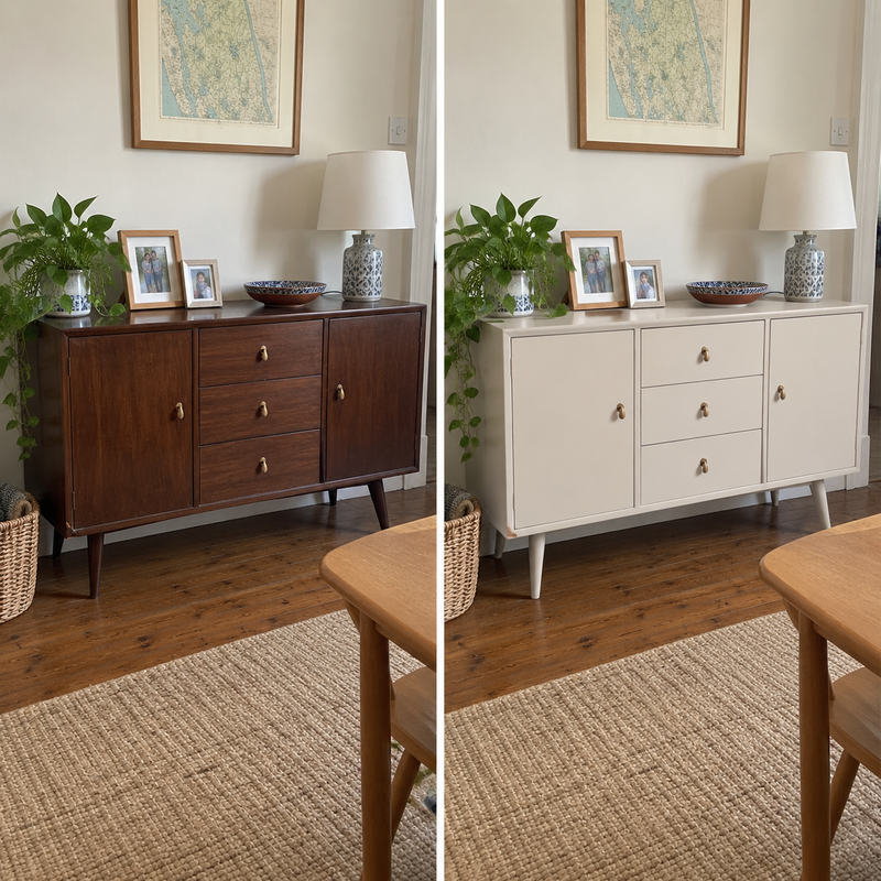 DRENCH™ All In One Paint — Sahara Stone customer project — before and after