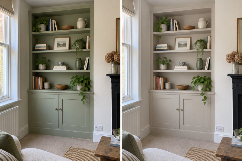 DRENCH™ All In One Paint — Soft Greige customer project — before and after