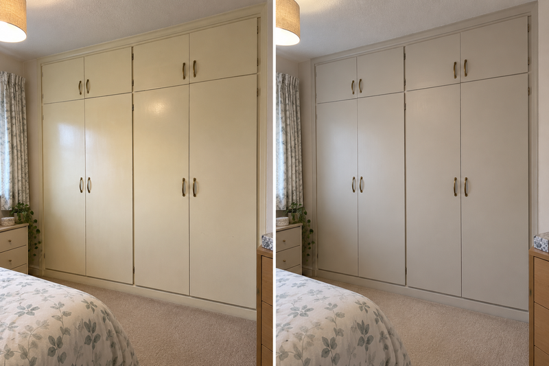 DRENCH™ All In One Paint — Soft Greige customer project — before and after