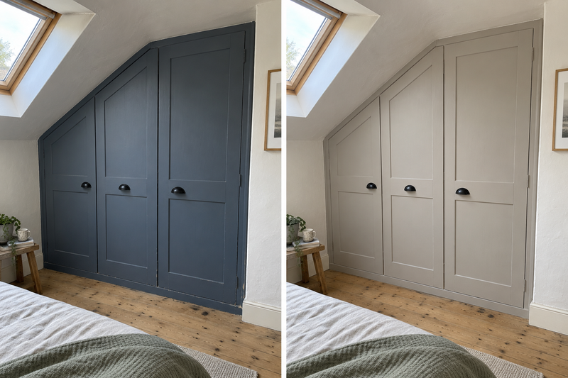 DRENCH™ All In One Paint — Soft Greige customer project — before and after