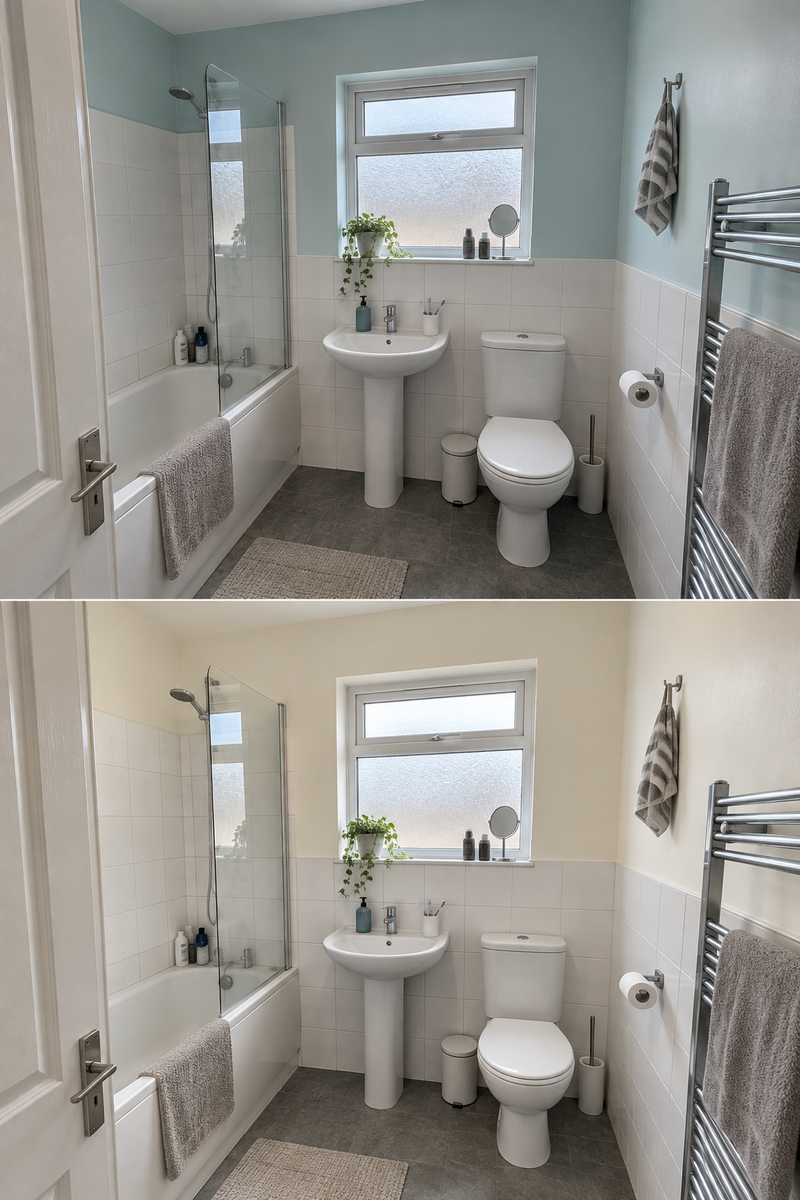 DRENCH™ All In One Paint — Old School White customer project — before and after
