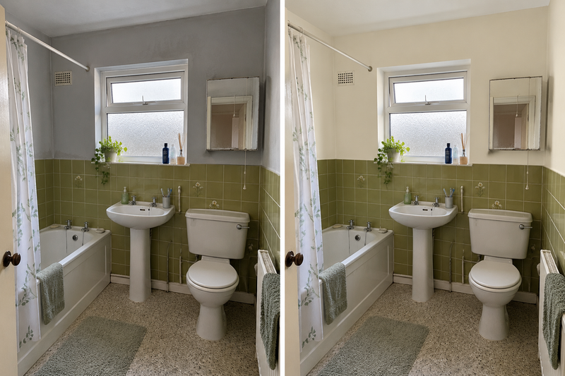 DRENCH™ All In One Paint — Old School White customer project — before and after