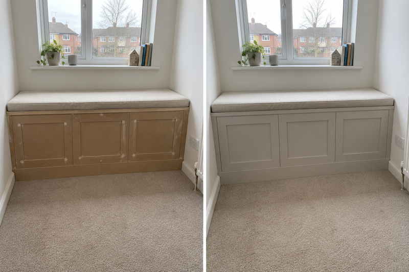 DRENCH™ All In One Paint — Soft Greige customer project — before and after