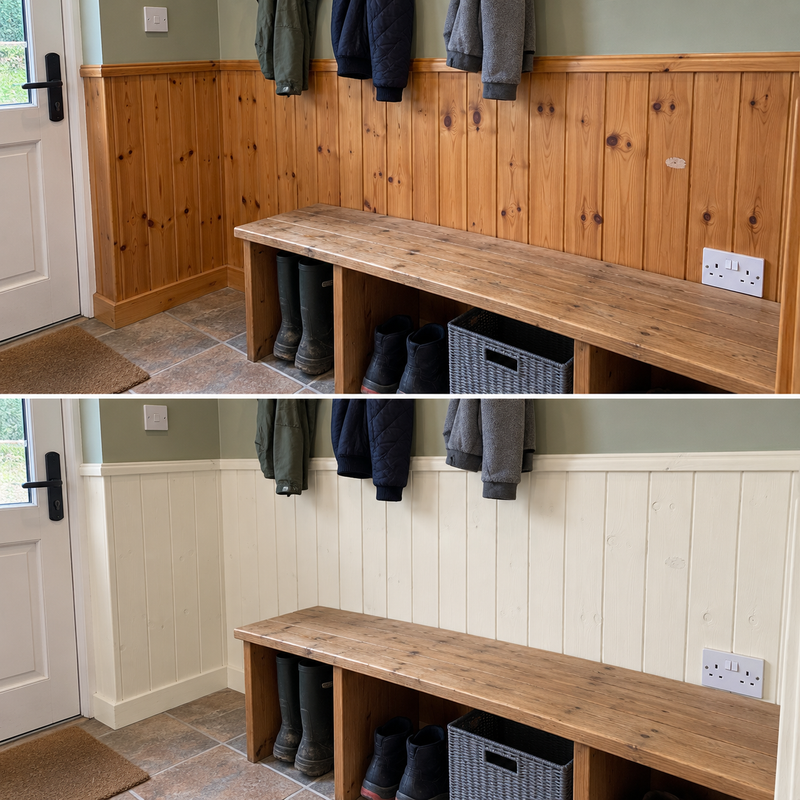 DRENCH™ All In One Paint — Old School White customer project — before and after