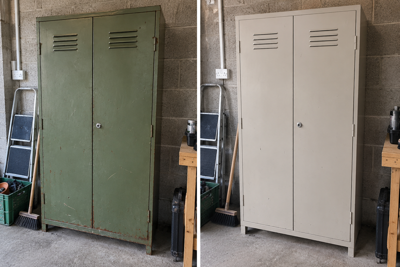 DRENCH™ All In One Paint — Soft Greige customer project — before and after