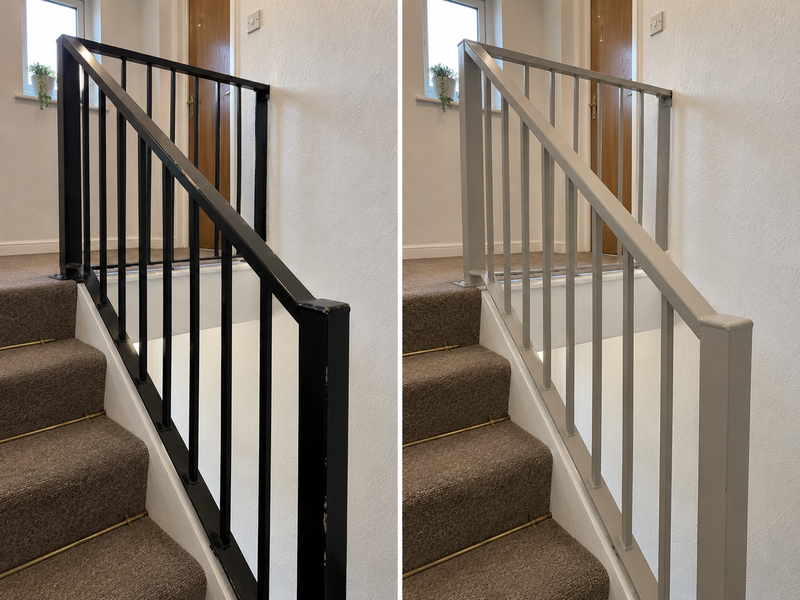 DRENCH™ All In One Paint — Soft Greige customer project — before and after