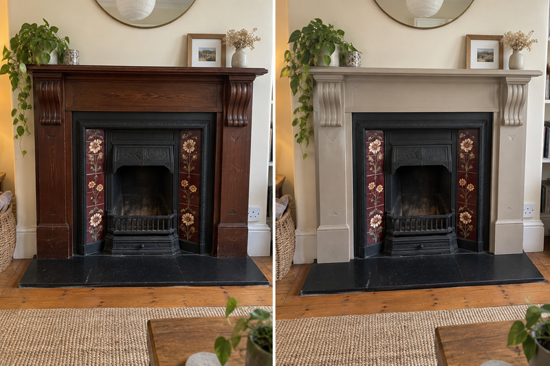 DRENCH™ All In One Paint — Soft Greige customer project — before and after