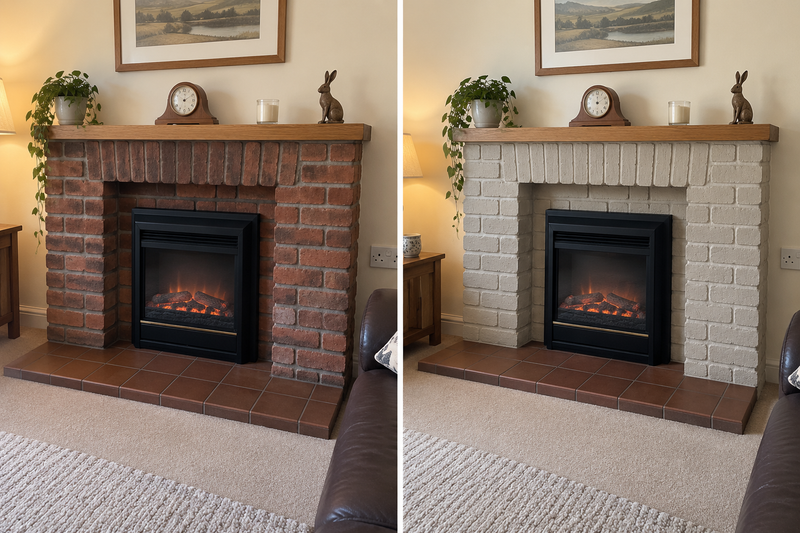 DRENCH™ All In One Paint — Soft Greige customer project — before and after